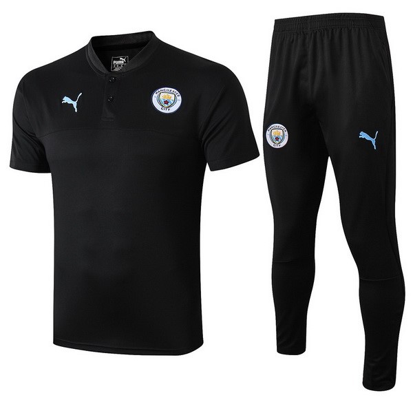 Polo Manchester City Conjunto Completo 2019-20 Negro